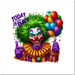 Festive Clown Celebration Design Posters and Art